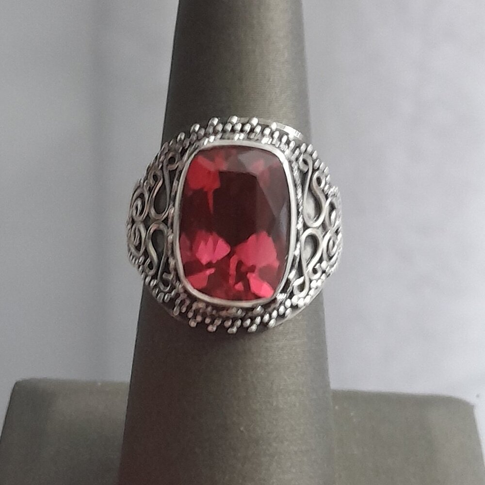 5 Ct. Rubellite Ring - .925 Sterling Silver    (NWOT)